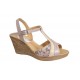 Oferta 39- Sandale dama din piele naturala, cu platforme de 7 cm, Bej, LMVS71BBOXCOL