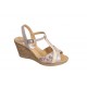 Oferta 39- Sandale dama din piele naturala, cu platforme de 7 cm, Bej, LMVS71BBOXCOL