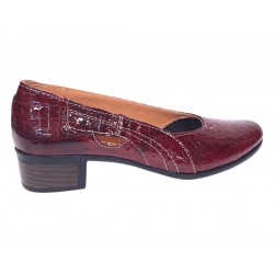 Marimea 40 Pantofi dama din piele naturala Croco Lac Bordeaux - LMVSP1CRV