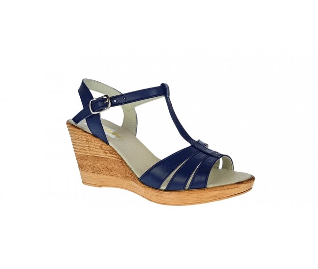 Oferta sandale dama bleumarin din piele naturala, bleumarin inchis - LNA134BLM
