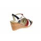 Oferta marimea 37, 40 -  Sandale dama din piele naturala, bleumarin, alb, rosu - LNA134RAI