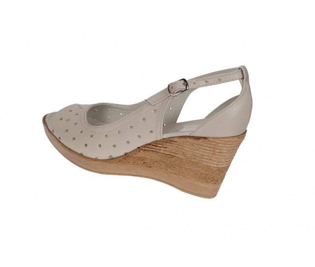 Oferta 39 Sandale dama crem din piele naturala - LNA177CREM