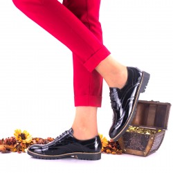 Oferta marimea 40 -  Pantofi dama casual din piele naturala lacuita cu siret - LNA239NL Oferta marimea 40 -  Pantofi dama casual din piele naturala lacuita cu siret - LNA239NL