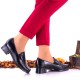 Oferta  marimea 38, 41 - Pantofi dama, casual, negri din piele naturala, foarte comozi, toc 3cm  - LNA44NP
