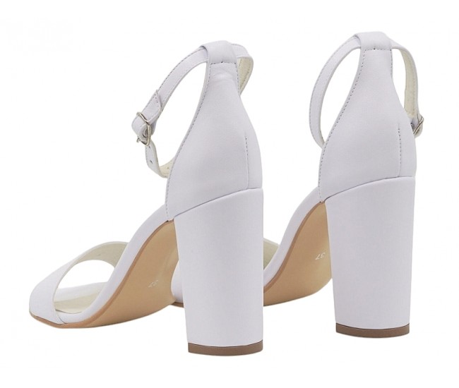 Oferta marimea 35 Sandale dama culoare alb din piele naturala toc 8cm - LNA54AP