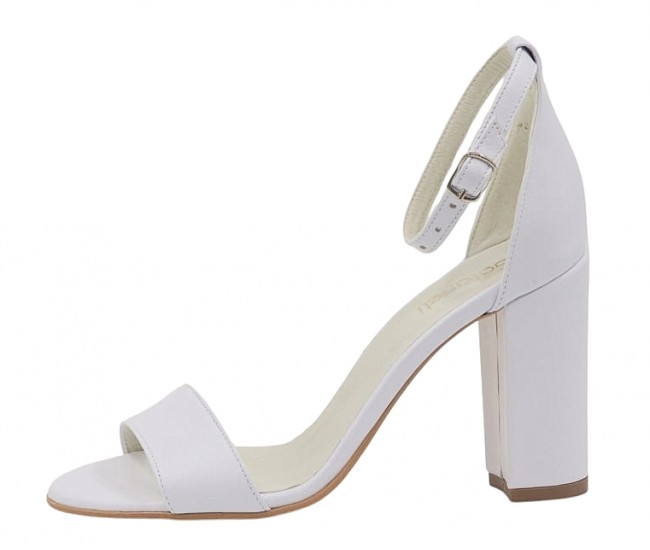 Oferta marimea 35 Sandale dama culoare alb din piele naturala toc 8cm - LNA54AP