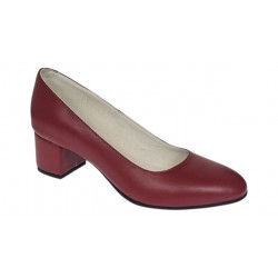 Marimea 37 Pantofi eleganti dama din piele naturala box, toc 5 cm - LNA73GRENA