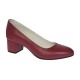 Marimea 37 Pantofi eleganti dama din piele naturala box, toc 5 cm - LNA73GRENA