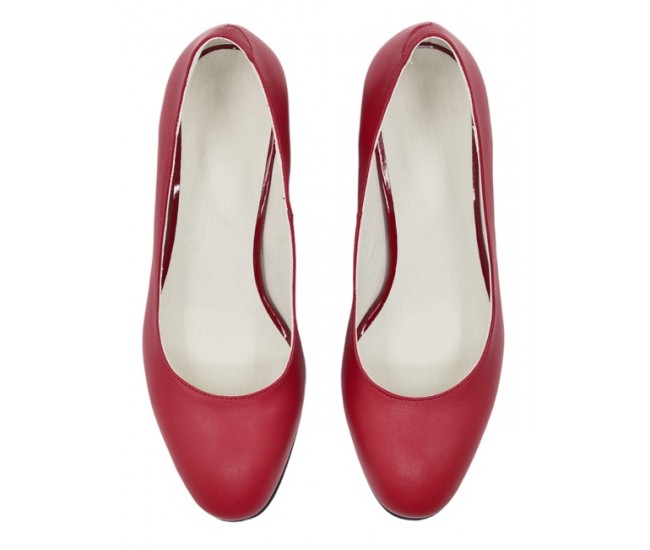 Oferta Pantofi eleganti dama, rosii, din piele naturala box, toc 5 cm - LNA73ROSU