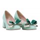 Marime 38 Pantofi dama office eleganti din piele naturala verde menta - LNAB1MENTA