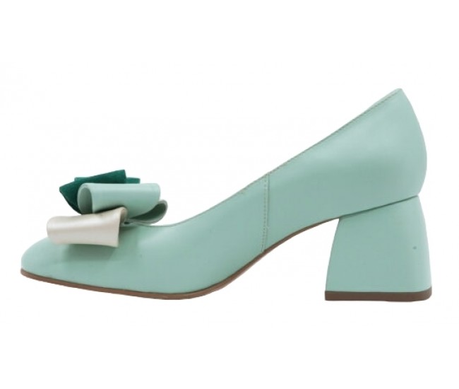 Marime 38 Pantofi dama office eleganti din piele naturala verde menta - LNAB1MENTA