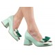 Marime 38 Pantofi dama office eleganti din piele naturala verde menta - LNAB1MENTA