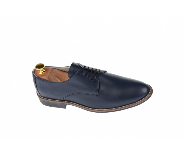 Oferta marimea 37, 39, 41, Pantofi barbati casual, eleganti din piele naturala bleumarin inchis, LNIC184BLBOX