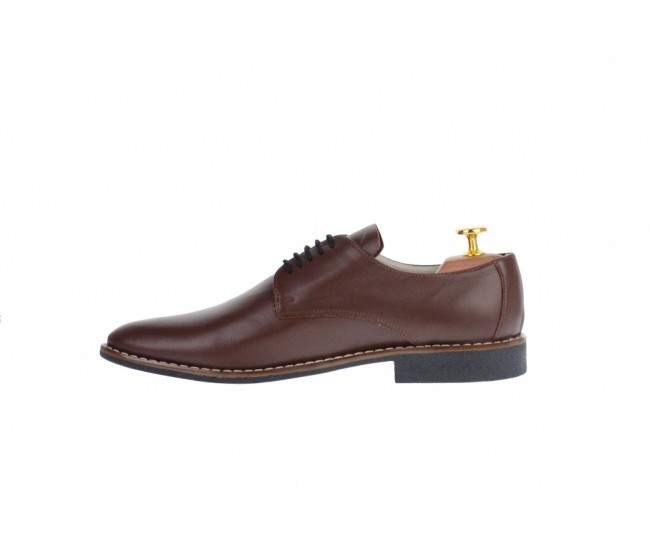 Oferta marimea 39, 40, 42 - Pantofi barbati, casual din piele naturala maro -  LNIC184MBOX