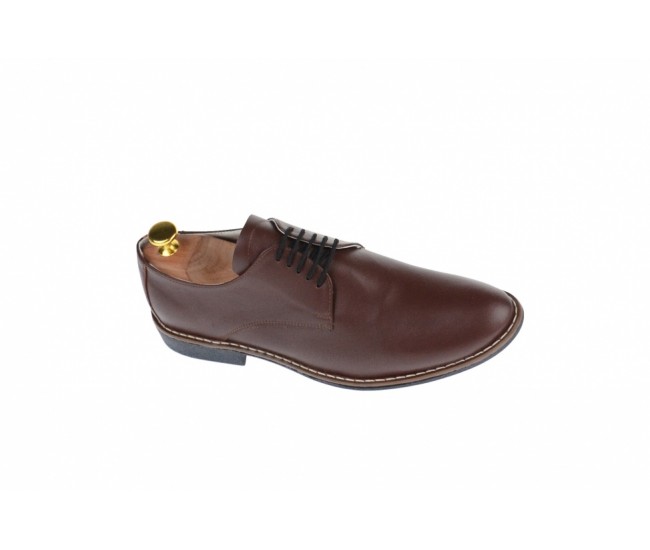 Oferta marimea 39, 40, 42 - Pantofi barbati, casual din piele naturala maro -  LNIC184MBOX