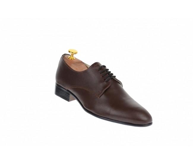 Oferta marimea 40, Pantofi barbati eleganti din piele naturala de culoare maro LNIC211M