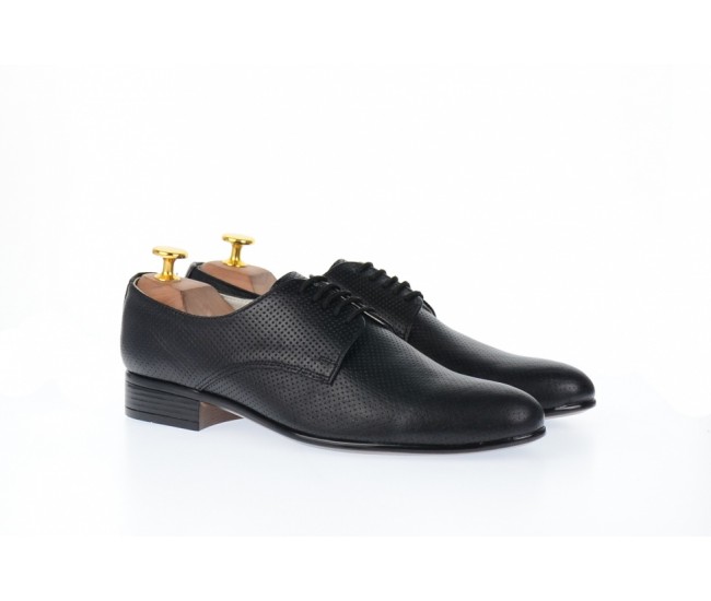 Oferta marimea 40, 44 - Pantofi barbati office, eleganti din piele naturala de culoare neagra , COD PRODUS -  NIC211SIRNP
