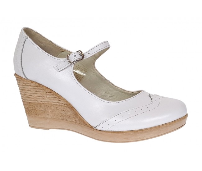 Oferta Marimea 38 Pantofi dama casual din piele naturala Alb Box - LP104ABOX