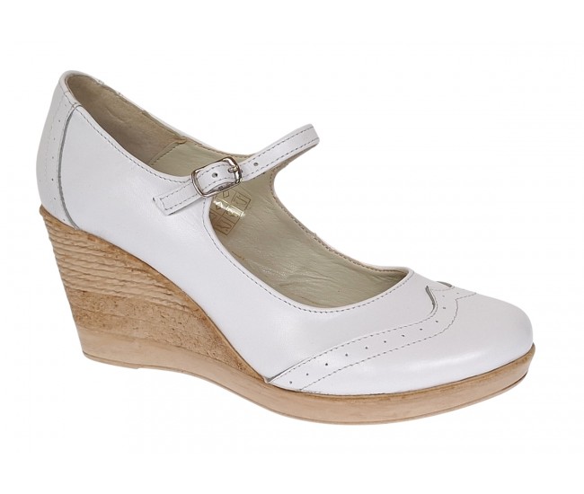 Oferta Marimea 38 Pantofi dama casual din piele naturala Alb Box - LP104ABOX