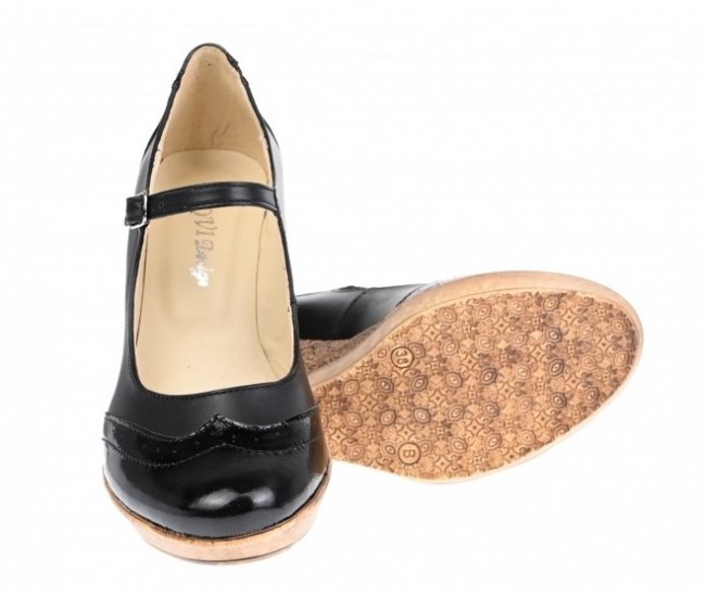 Oferta 36, 37 Pantofi dama casual din piele naturala  neagra -LP104B