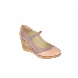 Oferta marimea 36 -  Pantofi dama, model casual, din piele naturala in combinatie cu piele lac,  BEJ - LP104BEJBEJ