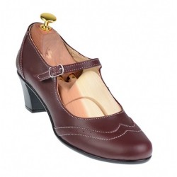 Oferta 36 Pantofi dama eleganti din piele naturala grena LP104GRN