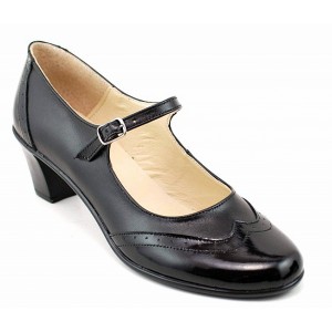 Marimea 39 Pantofi dama eleganti din piele naturala box cu toc de 5 cm LP104NL5