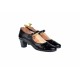 Oferta marimea  38, 39 - Pantofi dama, eleganti, din piele naturala, in combinatie cu piele lac,  toc 5cm - LP104NLCROCO