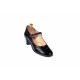 Oferta marimea  38, 39 - Pantofi dama, eleganti, din piele naturala, in combinatie cu piele lac,  toc 5cm - LP104NLCROCO