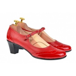 OFERTA  marimea 36- Pantofi dama rosii, eleganti, din piele naturala, cu toc de 5 cm,LP104RR