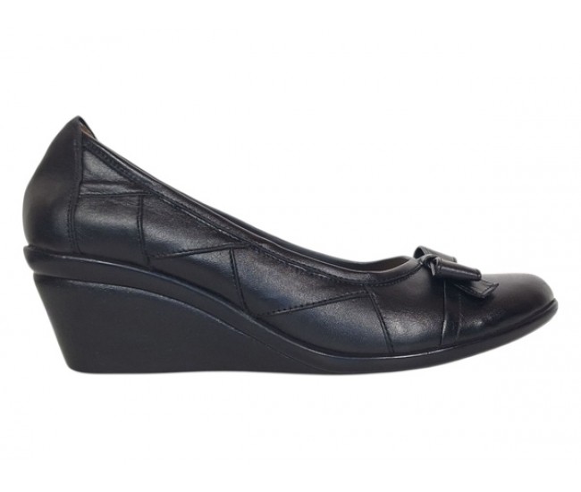 Oferta Marimea 38 Pantofi dama piele naturala negri cu platforma – comozi eleganti pentru birou si zi de zi LP1761BN