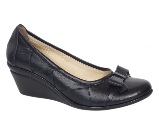 Oferta Marimea 38 Pantofi dama piele naturala negri cu platforma – comozi eleganti pentru birou si zi de zi LP1761BN