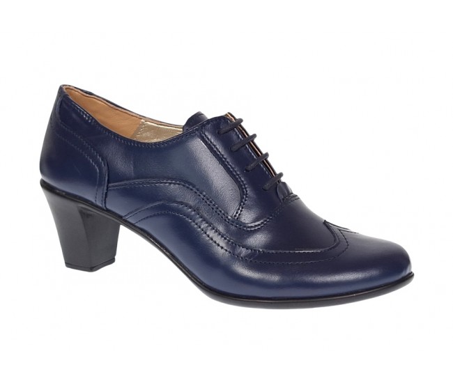 Pantofi dama din piele naturala box Bleumarin LP17BL -  Marimea 40