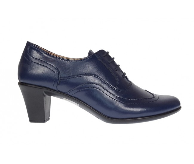 Pantofi dama din piele naturala box Bleumarin LP17BL -  Marimea 40