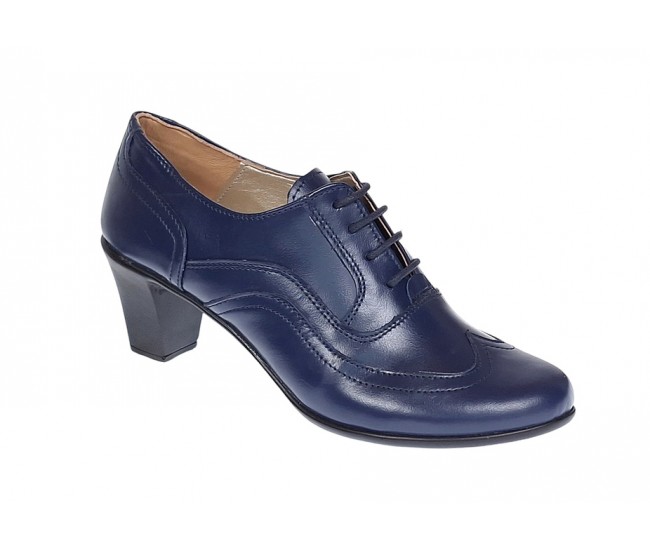 Pantofi dama din piele naturala box Bleumarin LP17BL -  Marimea 40
