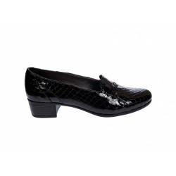 OFERTA MARIMEA 37,  39   - Pantofi dama, din piele naturala, croco lac, cu toc de 5cm,LP18CRN