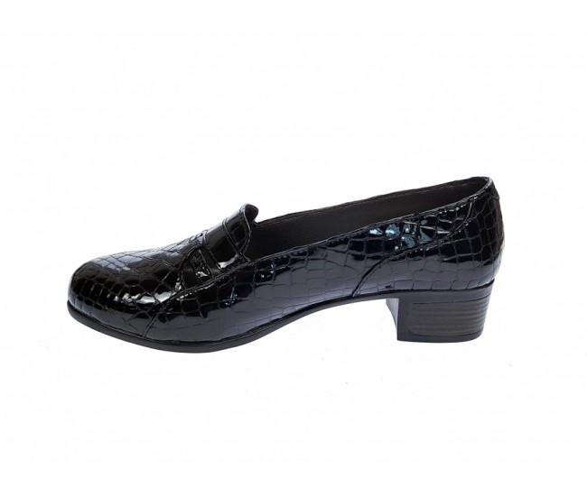 OFERTA MARIMEA 37,  39   - Pantofi dama, din piele naturala, croco lac, cu toc de 5cm,LP18CRN