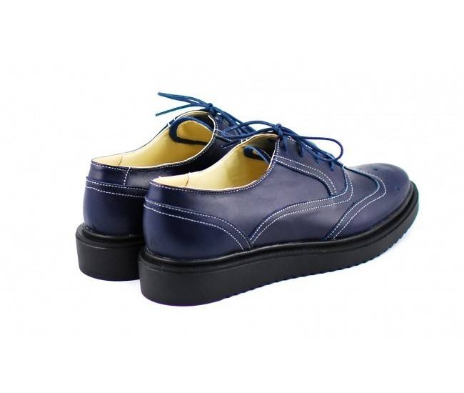 Oferta marimea 38,39 - Pantofi dama casual din piele naturala bleumarin - LP29BLM