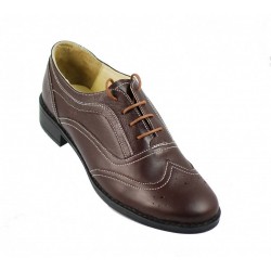 Oferta marimea 37, 39- Pantofi dama maro casual din piele naturala Cod LP29M