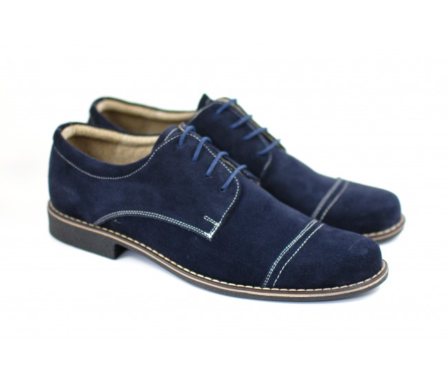 Marimea 39, Pantofi barbati eleganti din piele naturala bleumarin - LP34BL