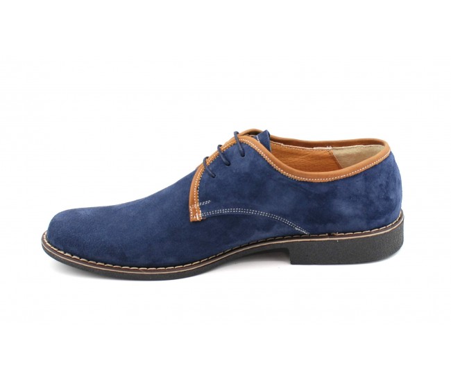 Oferta marimea 42, pantofi barbati casual, din piele naturala, culoare bleumarin LP34BLUE