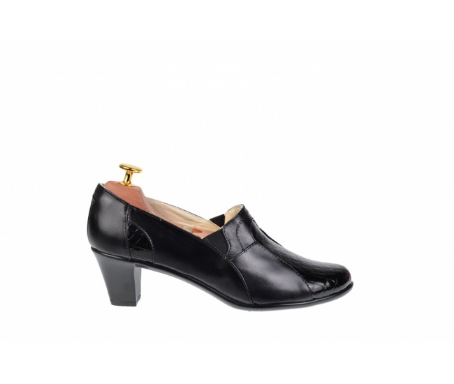 Oferta marimea 38 - Pantofi dama, eleganti, din piele naturala in combinatie cu piele lac - LP34LN