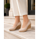 Pantofi dama Bej Casual din piele naturala cu talpa tip pana LP3550BEJ