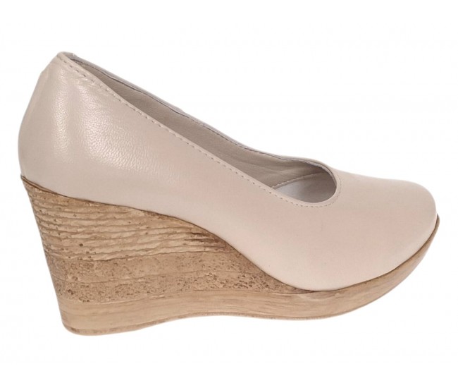 Pantofi dama Bej Casual din piele naturala cu talpa tip pana LP3550BEJ