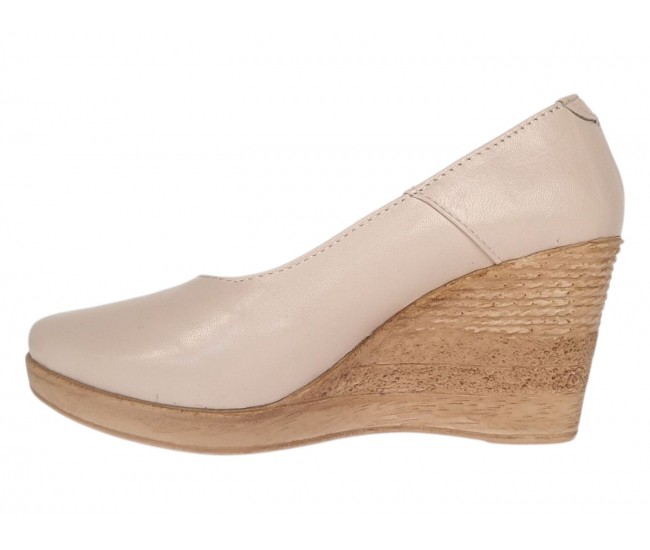 Pantofi dama Bej Casual din piele naturala cu talpa tip pana LP3550BEJ
