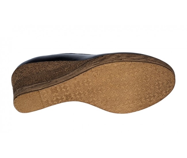 Oferta marimea 38, 41 - Pantofi dama, casual, din piele naturala box, platforme de 7 cm - MARA LP3550N