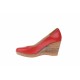 Oferta marimea 36 -  Pantofi dama, casual, din piele naturala rosie cu platforma de 7 cm - MARA  LP3550RED