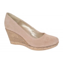 Pantofi dama casual din piele naturala intoarsa bej MARA LP3550VB