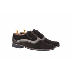 Oferta marimea 39, 44, Pantofi barbati casual din piele naturala intoarsa, culoare gri inchis LP37GRIVEL