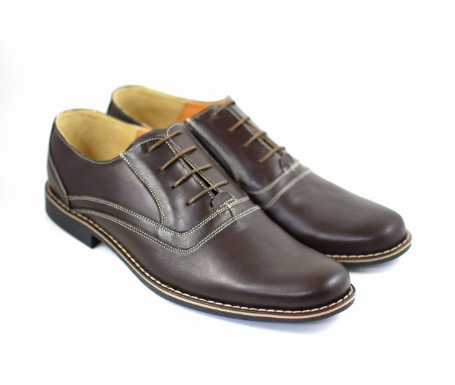 Oferta marimea 43 - Pantofi barbati eleganti din piele naturala, culoare maro - LP37M